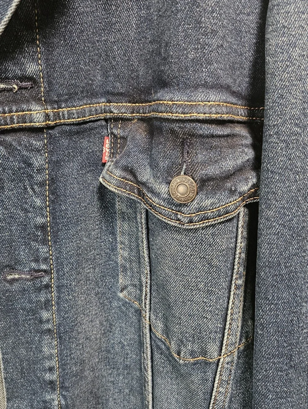Levis Men's Dark Blue Denim Trucker Jacket - Classic Jean Jacket sz 4XL